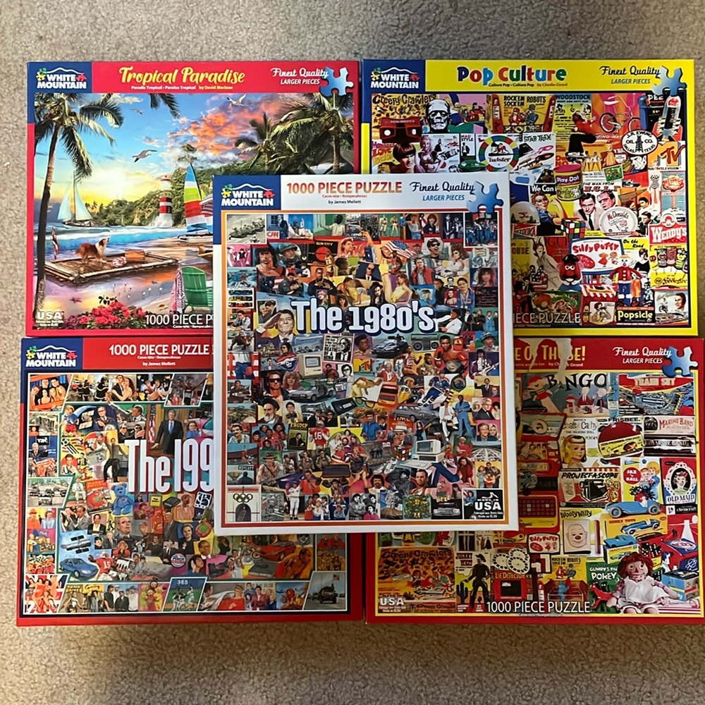 Bundle of 5 white mountain puzzles